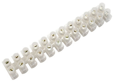 12 Way 5A Plastic White Earth Terminal Block from B&Q