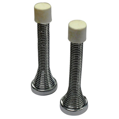 Chrome Effect Iron Wall-Mounted Door Stop from B&Q