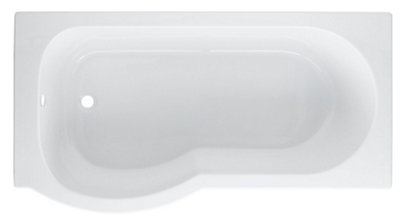 Cooke & Lewis Adelphi White P-Shaped Shower Lh Bath Curved (L)149.5Cm (W)80Cm from B&Q