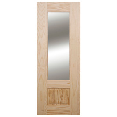 Fortia 2 Panel Clear Glazed Contemporary Pine Veneer Internal Clear Pine Door(H)1981mm (W)838mm (T)35mm from B&Q