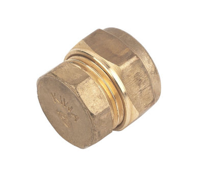 Plumbsure Brass Compression Stop End (Dia)15mmPack Of 10 from B&Q