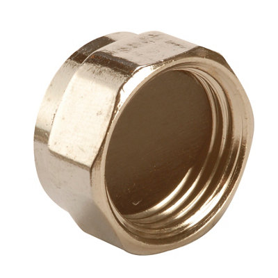 Plumbsure Brass Threaded Blanking Cap (Dia)12.7mm from B&Q