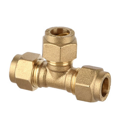 Plumbsure Brass Compression Equal Tee (Dia) 10mm X 10mm X 10mm