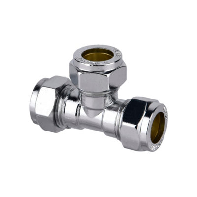 Plumbsure Brass Compression Equal Tee (Dia) 15mm X 15mm X 15mm from B&Q