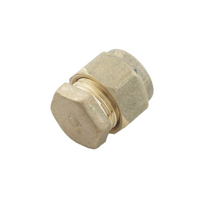 Plumbsure Brass Compression Stop End (Dia)10mm from B&Q