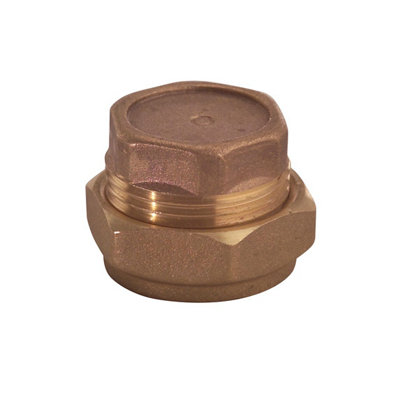 Plumbsure Brass Compression Stop End (Dia)15mm from B&Q