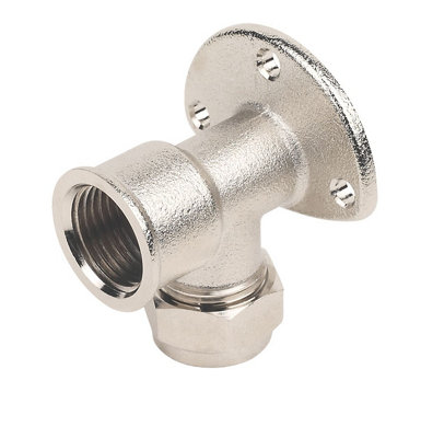 Plumbsure Compression 90° Wallplate Pipe Elbow (Dia)15mm from B&Q