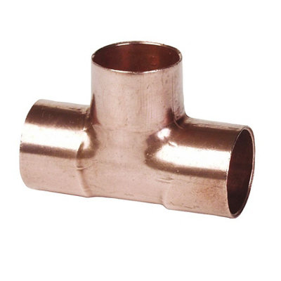 Copper End Feed Equal Tee (Dia) 15mm X 15mm X 15mm from B&Q
