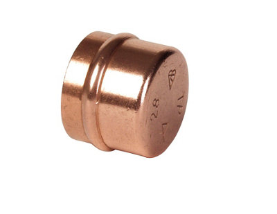 Copper Solder Ring Stop End (Dia)28mm from B&Q