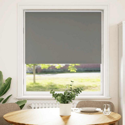 Berkfield Grey Roller Blind Blackout 110X150 Cm Fabric Width 105.7 Cm Polyester Size 1