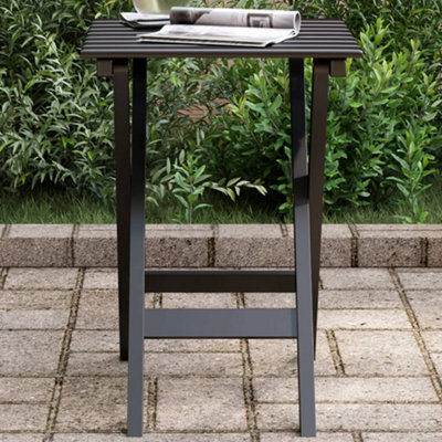 B&Q -  Side Table Foldable Black Solid Wood Poplar