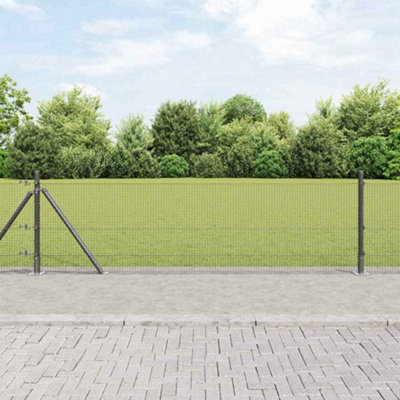 Berkfield Fence With Posts Grey Medium Powder-Coated Galvanised Steel from B&Q