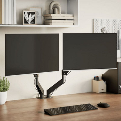 B&Q -  Dual Monitor Arm For Max 27 Inch Screen Gas Spring 20 Kg