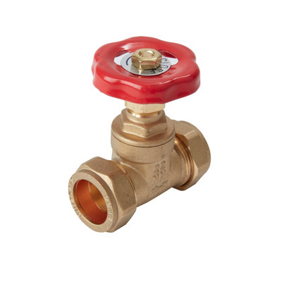 Flomasta Bronze Compression Heating & Sanitary Shut-Off Valve(Dia)22mm from B&Q