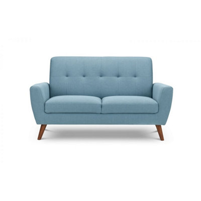 iLikeStores Blue Linen Fabric 2 Seater Sofa from B&Q