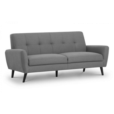 iLikeStores Grey Linen Fabric 3 Seater Sofa from B&Q