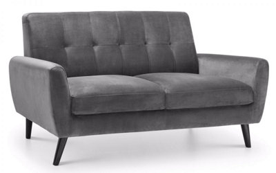 iLikeStores Storm Grey Velvet Sofa2 Seater from B&Q