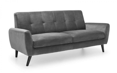iLikeStores Storm Grey Velvet Sofa3 Seater from B&Q