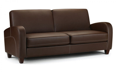 iLikeStores 3 Seater SofaBrown Faux Leather from B&Q