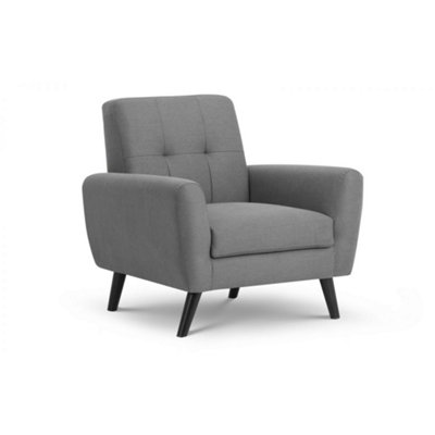 iLikeStores Grey Linen Fabric Cushion Armchair from B&Q