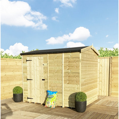 B&Q - Marlborough3 X 4 Reverse Pressure Treated T&g Single Door Apex Wooden Garden Shed (3' X 4') / (3Ft X 4Ft) (3X4)