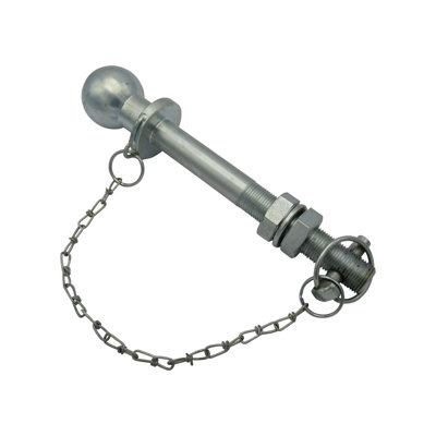 SecureFix Direct Tow Ball Long Shank 50mm & Chain (25mm Thread 1" 2 Ton Tractor Atv Quad Trailer Hitch) from B&Q