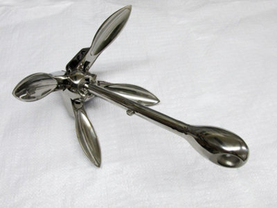 SecureFix Direct Stainless Steel Folding Grapnel Anchor 1.5Kg (Marine River Boat Fishing Secure) from B&Q