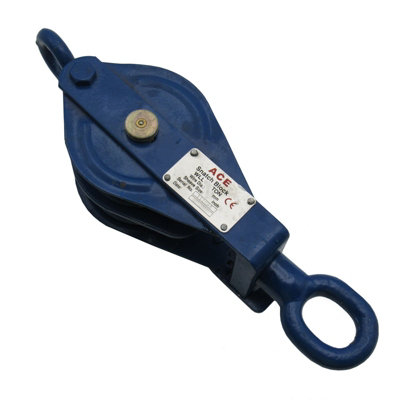 B&Q -  Double Sheave Block With Swivel Eye 0.5 Ton 75mmRope Pulley