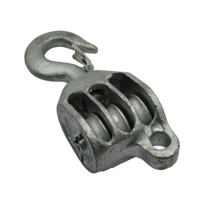 SecureFix Direct 3 Ton 6" Gmi Treble Block With Swivel Hook Galvanised (24mm Fibre Rope Safety Lifting) from B&Q