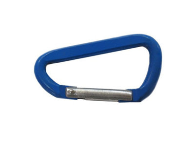 SecureFix Direct Asymmetric Carbine Carabiner Hook 6mm (Blue Aluminium Spring Snap Fastener) from B&Q