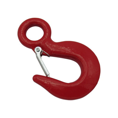 SecureFix Direct 7 Ton Large Eye Hook With Safety CatchAlloy Steel Red Lifting Tested from B&Q