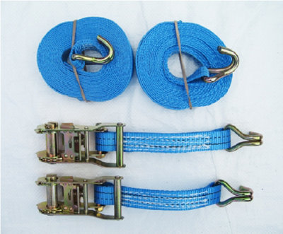 SecureFix Direct Ratchet Tie Down Straps 25mm 1.5T 5M X2 (Heavy Duty Cargo Trailer Lashing Ton Claw J Hook 1500Kg) from B&Q