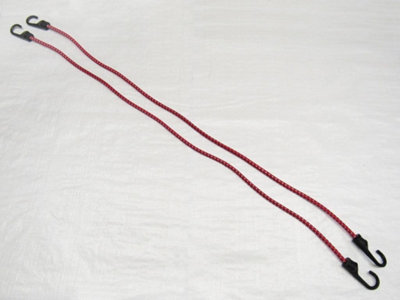 SecureFix Direct Bungee Elastic Shock Cords X2 8mm X 1000mm (Red Hooks Tie Down Tarp Tent Canopy) from B&Q