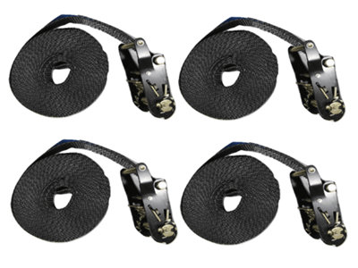 SecureFix Direct Tie Down Endless Ratchet Straps X4 (1.5T 25mm 8M Cargo Lashing) from B&Q