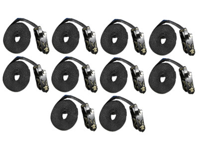 SecureFix Direct Tie Down Endless Ratchet Straps X10 (1.5T 25mm 8M Cargo Lashing) from B&Q