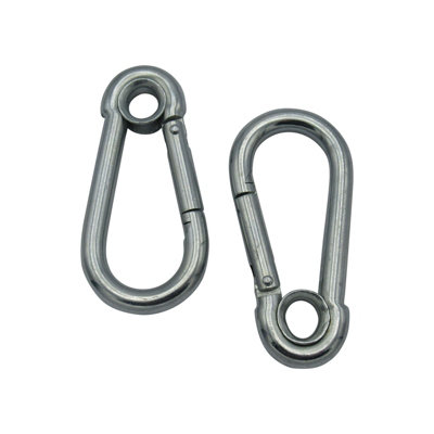 SecureFix Direct Zinc Plated Carbine Snap Hook With Eyelet 5mm X2 (Marine Gate Rope Karabina) from B&Q