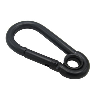 SecureFix Direct 8mm Black Carbine Hook With Eye (Plated Snap Hook Theatre) from B&Q