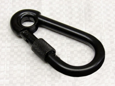 SecureFix Direct 6mm Black Carbine Hook With Screw Nut & Eye (Plated Safety Snap Hook Theatre) from B&Q