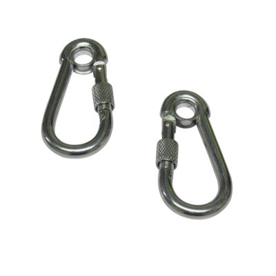 SecureFix Direct Zinc Plated Carbine Snap Hook With Screw Nut And Eyelet 6mm X2 (Marine Gate Rope Karabina) from B&Q