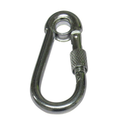 SecureFix Direct Zinc Plated Carbine Snap Hook With Screw Nut And Eyelet 10mm (Marine Gate Rope Karabina) from B&Q