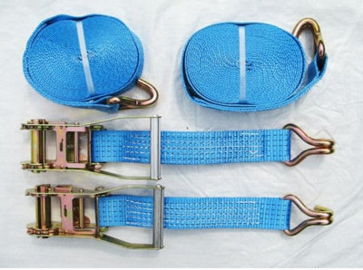 SecureFix Direct Tie Down Ratchet Straps 5T 50mm 4M X2 (Cargo Lashing Rack Load J Claw) from B&Q