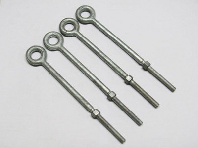 SecureFix Direct 16mm X 254mm Galvanised Longshank Eyebolts With Nut X4 (3/4" X 10" Shoulder Collared) from B&Q