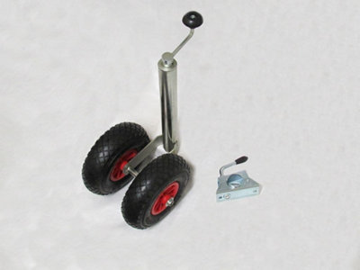B&Q -  Heavy Duty Caravan Jockey Wheel & Clamp 48mm (Double Trailer Wind Up Handle)