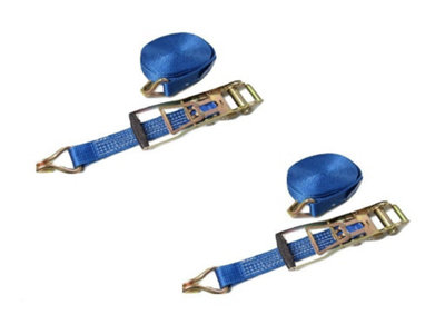 SecureFix Direct Ergo Ratchet Tie Down Straps 50mm 5T 8M X2 (Reverse Pull Down Lashing Belt With Claw Hook 5000Kg)