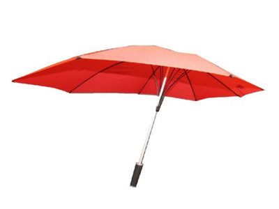 B&Q -  Strong Windproof Foldable UmbrellaRed (Automatic Open Wind Resistant Brolly Sturdy)