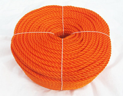 SecureFix Direct Braided Polyethylene Poly Rope 6mm X 220M Orange (3 Strand Boat Anchor Line Coil Docking) from B&Q