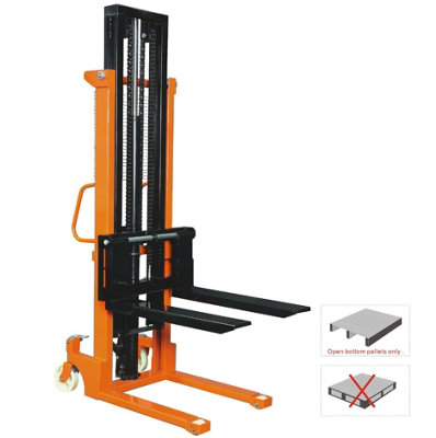 B&Q -  Manual Hydraulic Pallet Stacker 1T (Hand Forklift Lifter 2.5M)