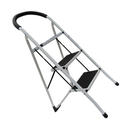 SecureFix Direct 3 Step Ladder Stool Folding 150Kg (Kitchen Platform Small Steel Safety Foldable) from B&Q