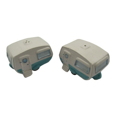 SecureFix Direct Ceramic Salt And Pepper Shakers (Caravan Pots Novelty Collectable Pottery Set Dispenser) from B&Q