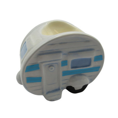 B&Q -  Caravan Egg Cup Novelty (Ceramic Holder Boiled Quirky Stand Gift)
